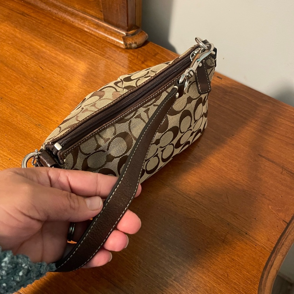 Coach Signature Tan and Brown Mini Bag - Picture 6 of 11
